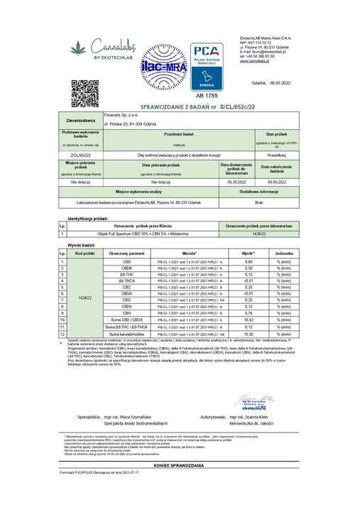 Купить Масло КБД CBD 10% + CBN 5% + Мелатонін Flowrolls для сну НФ