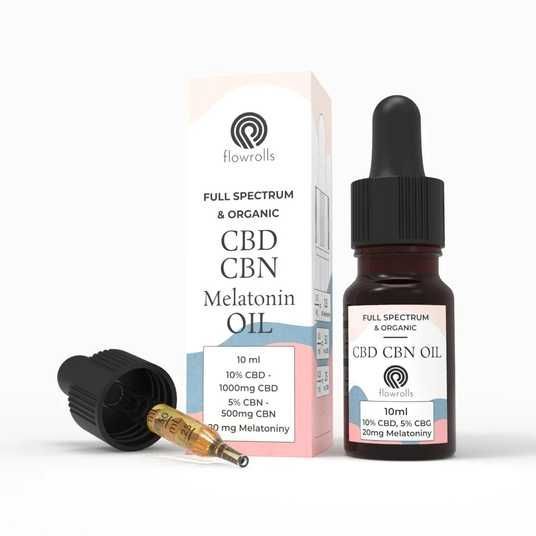 Купить Масло КБД CBD 10% + CBN 5% + Мелатонін Flowrolls для сну НФ