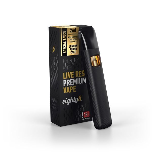 Одноразова CBD вейп-ручка Eighty8 Live Resin London Pound Cake 92% (2 мл) &mdash; Десертний смак та глибокий релакс 💨🍰 ОК-11902 фото