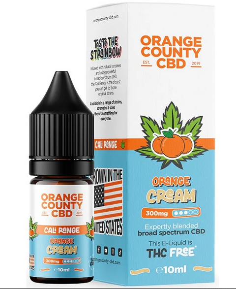 Orange County Orange Cream 300mg CBD E-Liquid (10ml) &mdash; Citrus Cream Relaxation 🍊🍦