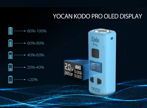Акумулятор для картриджів 510 Yocan Kodo Pro Green (OLED-екран, 400 мАг, Type-C) ОК-1124977 фото