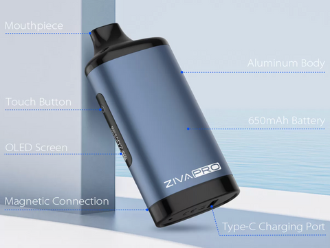 Прихований смарт-акумулятор 510 Yocan Ziva Pro 650 mAh (Inhale-Activated) з OLED-екраном &mdash; Твій кишеньковий стелс-мод 🤫🔋 ОК-2009 фото