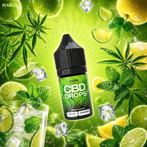CBD жидкость для вейпа Restlab CBD Drops Sour Apple, 300 мг CBD Rest 03 фото