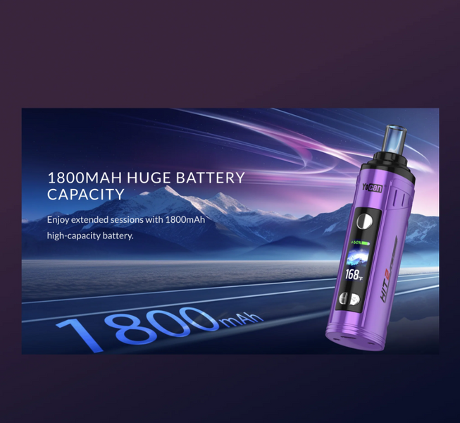 Yocan Hit 2 Portable Dry Herb Vaporizer Blue (OLED Screen, 1800mAh, Type-C)