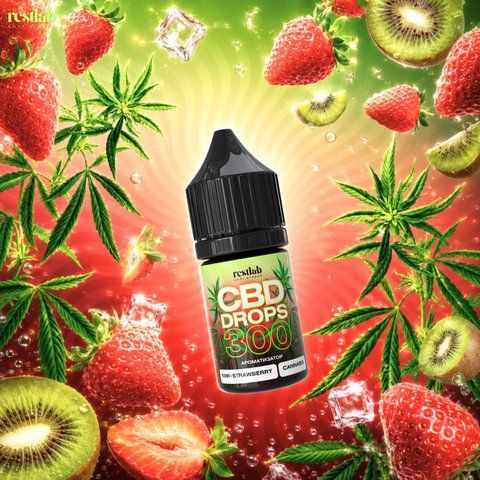 CBD рідина для вейпу Restlab CBD Drops Kiwi Strawberry, 300 мг CBD Rest 07 фото