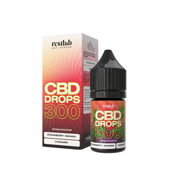 Restlab CBD Vape E-Liquid Drops Strawberry Banana, 300 mg CBD