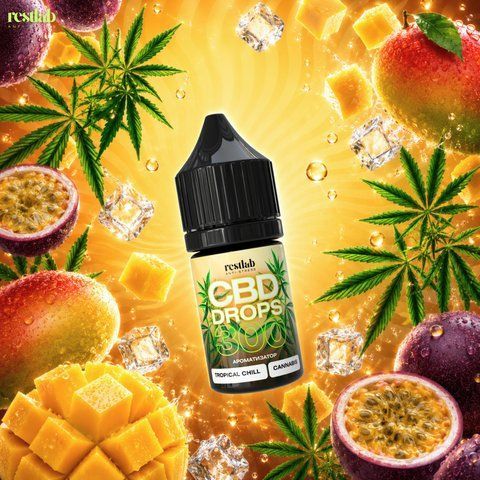 Restlab CBD Vape E-Liquid Drops Tropical Chill, 300 mg CBD