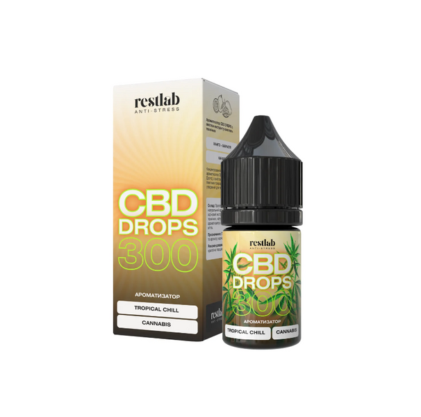 Restlab CBD Vape E-Liquid Drops Tropical Chill, 300 mg CBD