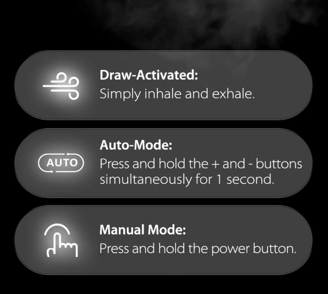 Yocan Ziva 2.0 Smart Concealable 510 Thread Vaporizer Battery Gray (OLED Display, 650mAh)