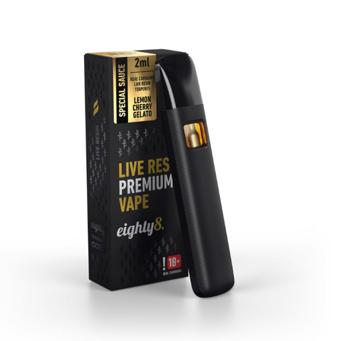 Eighty8 CBD Live Resin Vape Lemon Cherry Gelato, 92% CBD, 2 ml