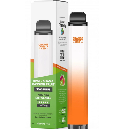 Orange County CBD | CBG Disposable Vape "Kiwi, Guava & Passion Fruit" (3500 Puffs, 10ml)