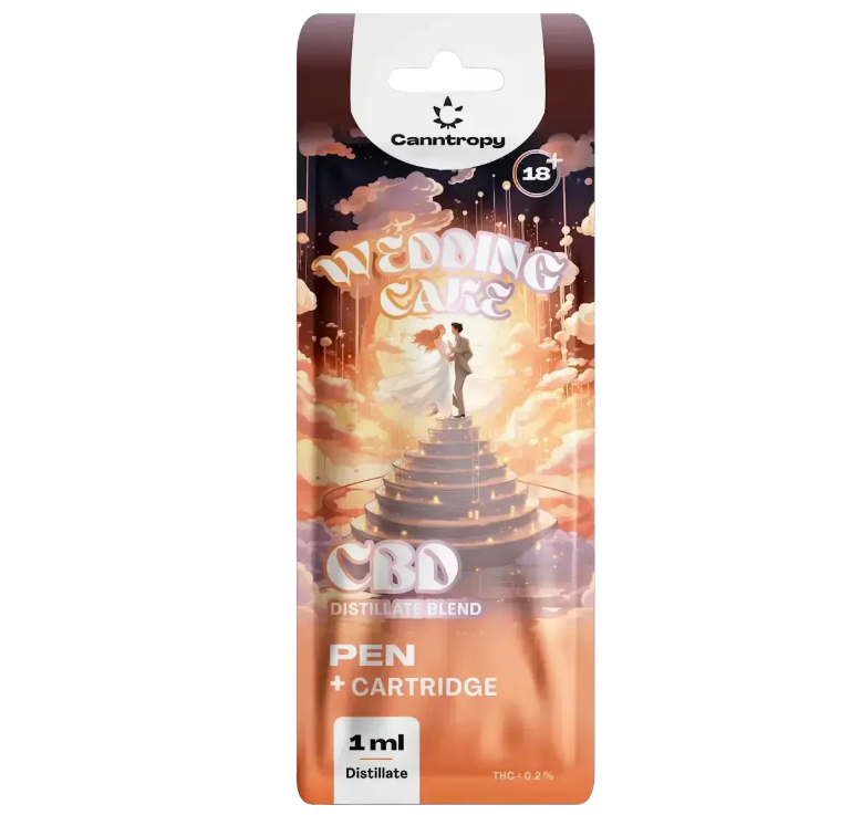 Canntropy CBD 95% Wedding Cake – Pen + Cartridge | CBD дистиллят 1 мл