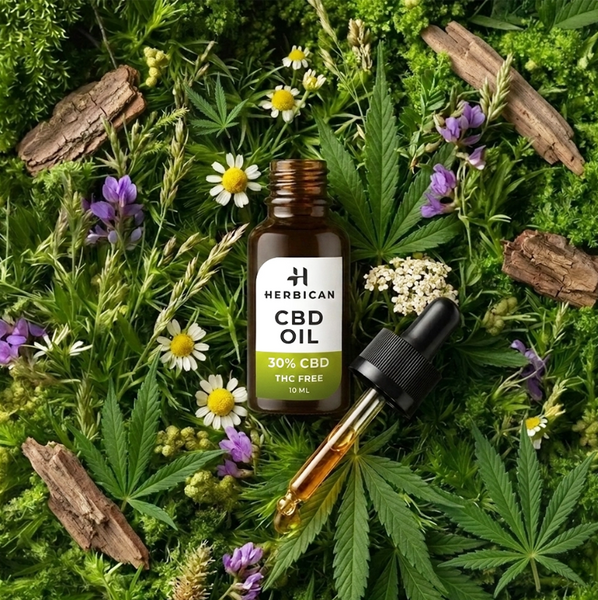 Конопляна олія CBD Herbican 30% Broad Spectrum (3000 мг CBD, Без ТГК / 0% THC, 10 мл) ОК-11562 фото